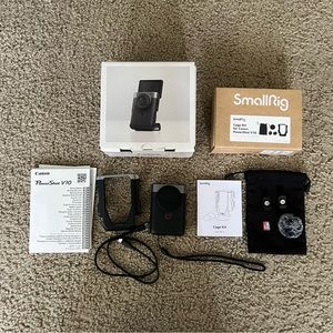 CANON POWERSHOT V10 Vlog CAMERA SILVER WITH SMALL RIG CAGE KIT (EXCELLENT )